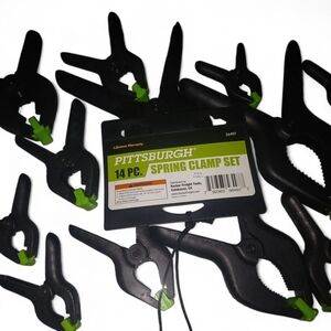 Black and Green Spring Clamp Set - 14 Piece